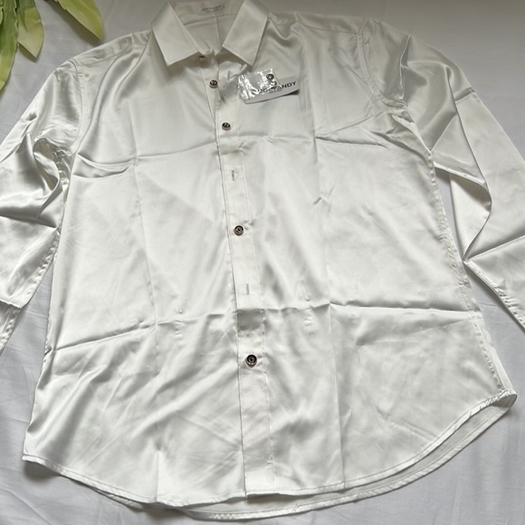 ⭐️nwt COOFANDY Long Sleeve Satin Silk Like Dress Shirt⭐️ - Picture 4 of 10